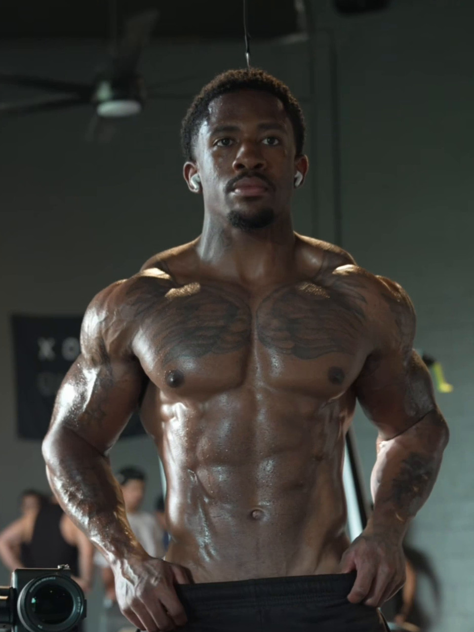 After: Will facing the camera in the gym, lean and muscular